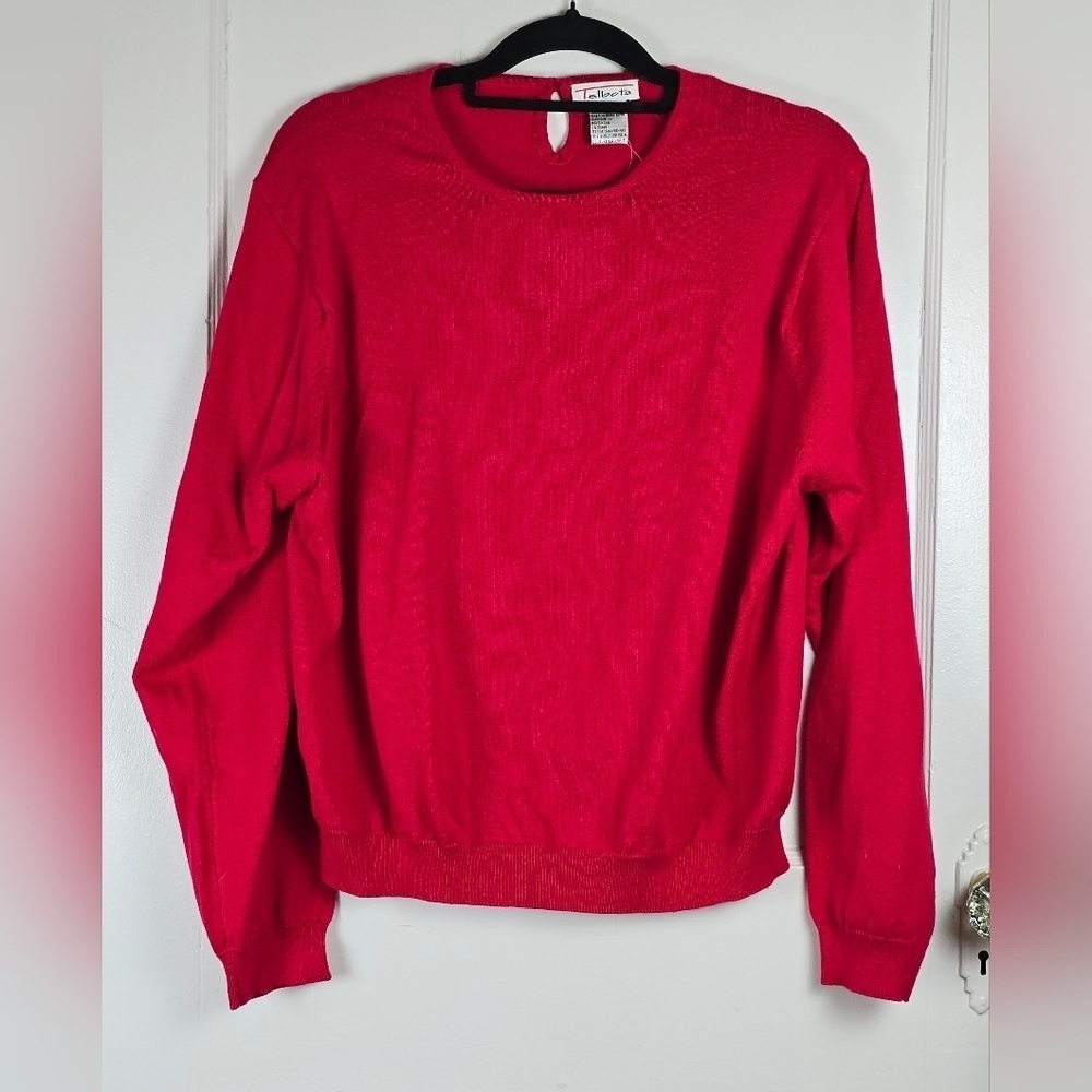 Vintage Talbot's Bright Red Cotton Crewneck Sweater NEW w/ Tags XL